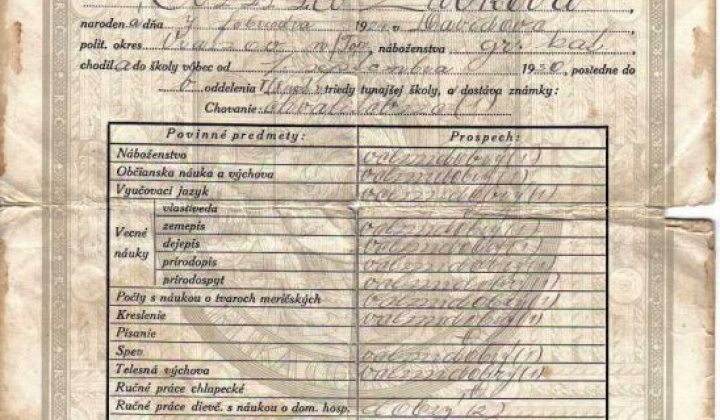 1. fotografia fotogalérie Historické dokumenty